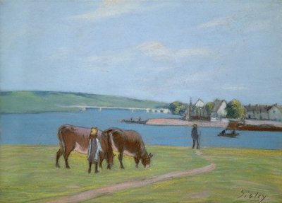 Cows on the Banks of the Seine at Saint-Mammes by Alfred Sisley